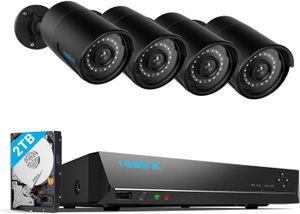 CAMÉRA IP 5MP Kit Système Vidéo Surveillance 8CH 2To NVR, Caméra IP PoE 4X 5MP, Détection Personne/Véhicule, 5MP HD Caméra de.[Y111]