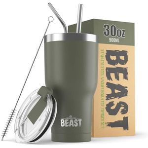 GOURDE Beast Mug Isotherme Cafe - 900Ml I Vert Armée I Ac