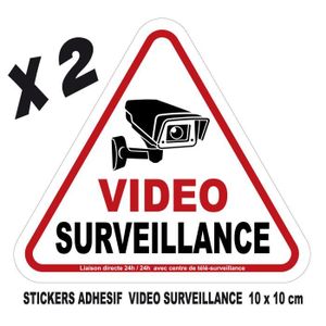 Autocollant Stickers VIDEO SURVEILLANCE GENDARMERIE ALARME CAMERA SECURITE 15cm 