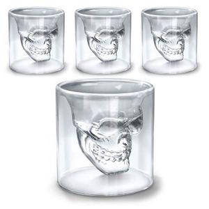 4 cl Sendez Lot de 6 verres à shot en forme de tête de mort