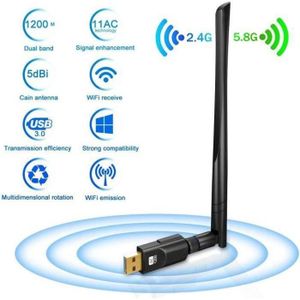 CLE WIFI - 3G High-Dongle Wifi 1200MbpsDeepow Clé Wifi Adaptateur USB 30 Wifi Pour PC Windows etc