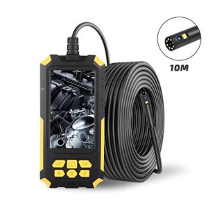 Endoscope Industriel Riloer 5 mètres caméra d'inspection étanche 1080P avec écran LCD de 4,3 Pouces Batterie 2000MAH 8 lumières LED Endoscope pour Inspection Automobile/Pipeline/climatisation 