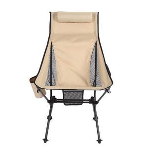 CHAISE DE CAMPING CHAISE DE CAMPING -Chaise pliante extérieure camping chaise de camping chaise de pêche (kaki avec poche)