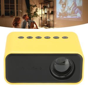 Vidéoprojecteur ROM Mini Projecteur Projecteur Led, 1080P Vidéoprojecteur Home Cinéma 4.3 X 3.5 X 2In, Video Prise UE jaune 100‑240 V