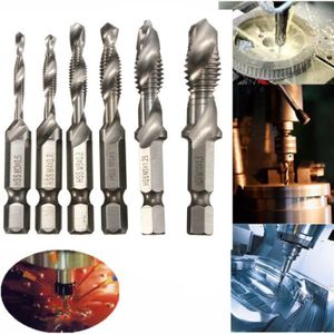 Haute Vitesse Acier M3-M10 Titane Tige Hex Combinaison Perceuse Spirale Vis Robinet Outil Nouveau