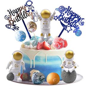 Figurine décor gâteau Décorations De Gâteau Astronaute 10 Or Ornements De Astronaute Décoration,Gâteau Cupcake Cake Toppers,Ornements Décoration S[u5629]