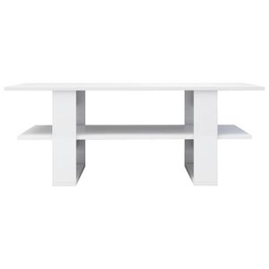 TABLE BASSE Table basse - VINGVO - Blanc brillant - Contemporain - Design - Rectangulaire