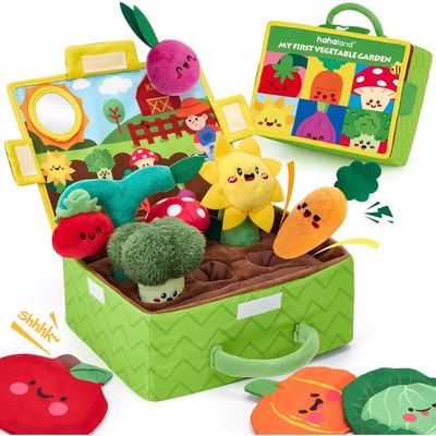 Hahaland Jouet Montessori Bébé 1 An – Empilage, Tri Couleurs & Puzzles Légumes – Éducatif 1-3 Ans