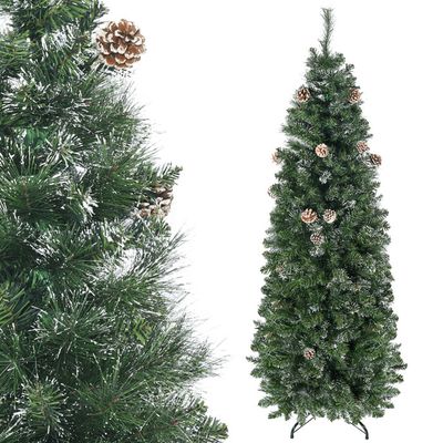 Sapin De Noël Artificiel Slim 210 Cm HOMCOM - 687 Branches, Support Acier, Design Réaliste Vert