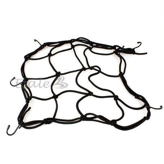 Filet élastique Porte-bagages 6 Crochets - Pour Vélo, Moto, Scooter, Voiture - Tient Casques Ou Sacs