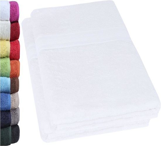Draps Douche Peaux Sensibles NatureMark Lot De 4 Draps De Douche 70x140 Cm Rose - 100% Coton Éponge