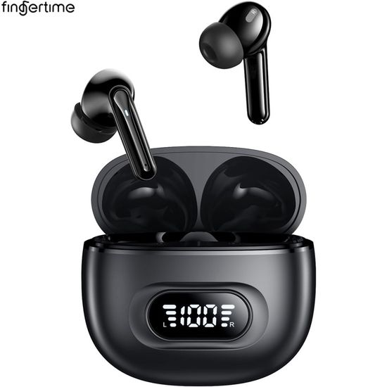 Écouteurs Bluetooth 5.3 Sans Fil - Stéréo HD, 4 Micros ENC, Autonomie 40h, Affichage LED, Étanche IP7 - Avec Coque USB-C