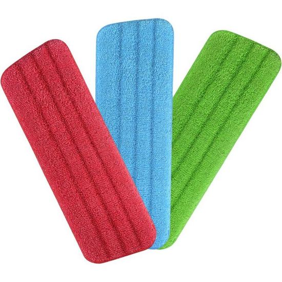 Lot De 3 Serpillères De Rechange En Microfibre Pour Nettoyage De Sol Humide/sec, Réutilisables, Compatibles Avec Bona Et Autres Systèmes De Balai Plat