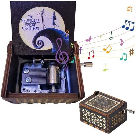 Boîte à Musique Titan En Bois Avec Manivelle - Cadeau Gravé Anniversaire Noël