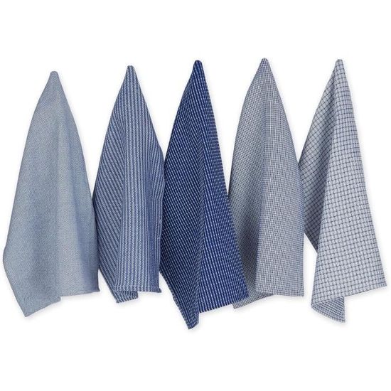 Lot De 6 Torchons Vaisselle 100% Coton Carreaux XL 70x50cm - Absorbants