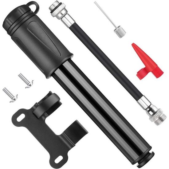 Pompe à vélo - AKOZON - Mini Pompe en Alliage d'Aluminium - Portable - Montée sur Cadre