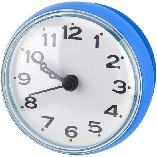 Gettimore Horloge De Salle De Bain Étanche - Diamètre 11,5 Cm, Suspendue Ou Posée, Avec Cordon Pour Serviette