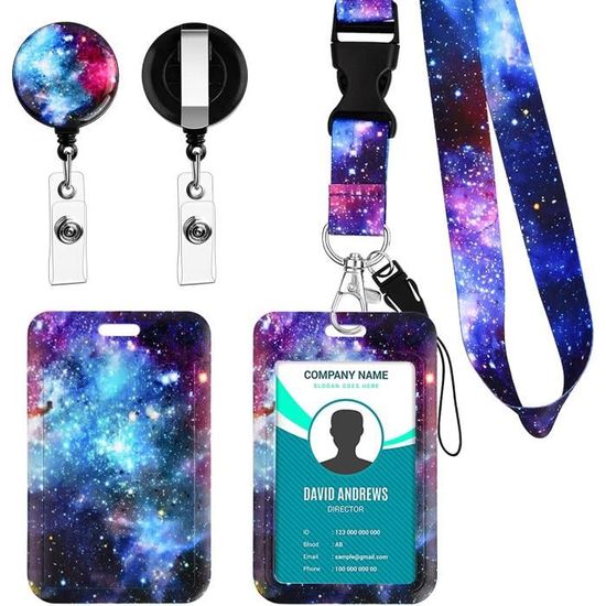 CORDON TOUR DE COU PORTE BADGE LANYARDS BLEU PAR 100