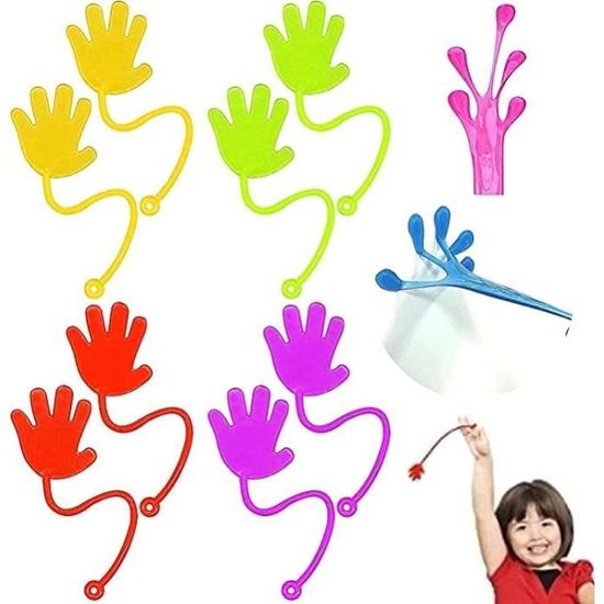 Mains Collantes Colorées Jouets Extensibles Paumes d'escalade Collantes  pour Les Enfants Fête, 8 pièces