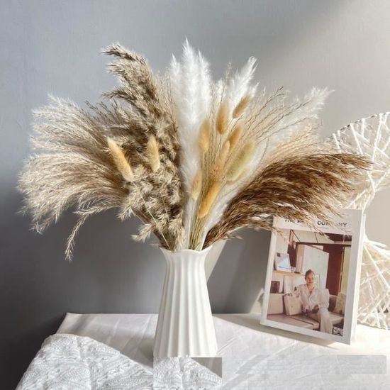 35 Fleurs Séchées Naturelles – Bouquet 45cm – Décoration Maison, Mariage, Table – DIY Déco