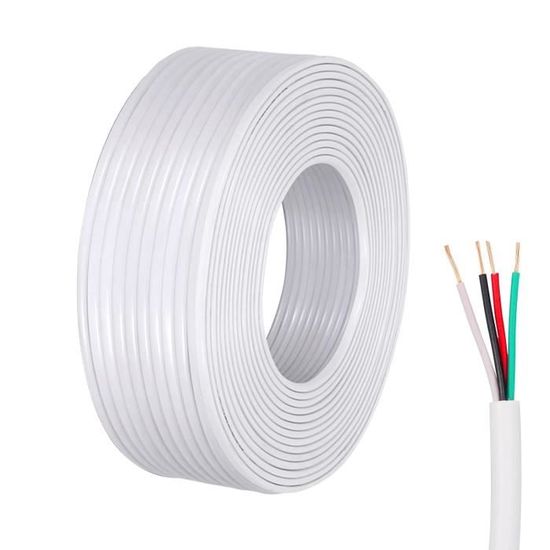 Bobine De Câble Silicone 28AWG – 15m, Blanc, Cuivre étamé, Pour DIY Et électronique