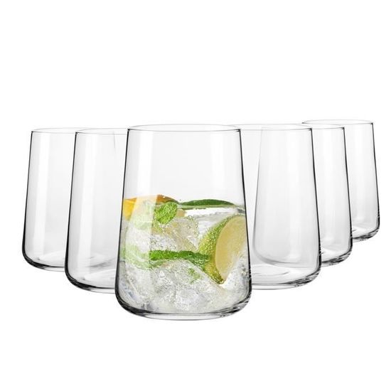 Krosno Grand Verre à Eau , Cocktail, Coca Cola, Jus, Mojito - Highball - Lot De 6 Gobelets - 550 Ml - Collection Avant-Garde - Maison
