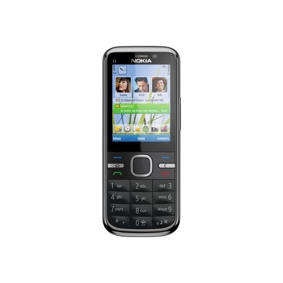 Nokia C5-00 Smartphone 3G microSDHC slot GSM 2.2" 320 x 240 pixels TFT RAM 128 Mo 5 MP Symbian OS tout noir