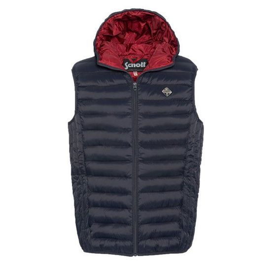 Doudoune l?�g?�re ?� capuche - Schott. Bleu - Cdiscount Pr??t-?�-Porter