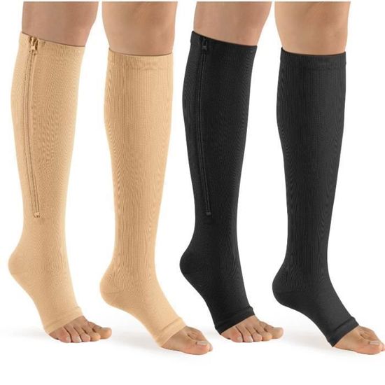 Achat chaussette de contention pied ouvert microfibre médicaux 140d