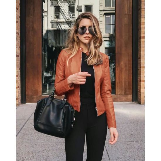 Petite veste en shop cuir femme