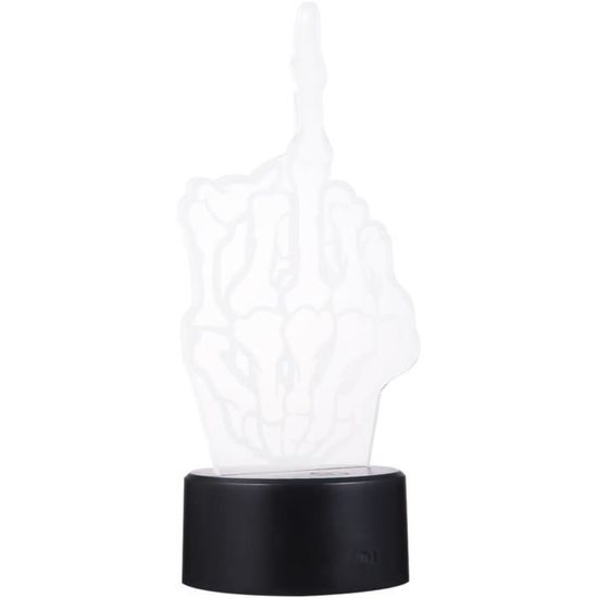 Lampe LED Fantôme Doigt D'honneur - Décoration Halloween, Murale, Chambre, Figurine Résine Amusante