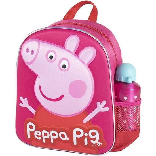 CERDÁ LIFE'S LITTLE MOMENTS Set Mochila E Bottiglia Peppa Pig Per Bambine, Rosa, 25x31x10 Cm, 500 Ml