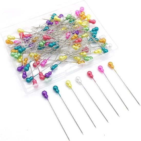 Lot De 800/1 000 épingles à Coudre à Tête Sphérique En Verre Avec Tête De Fleur Colorée - Épingles à Dessin Avec Boîte Transparente Pour Tissu, Loisirs Créatifs (#2
