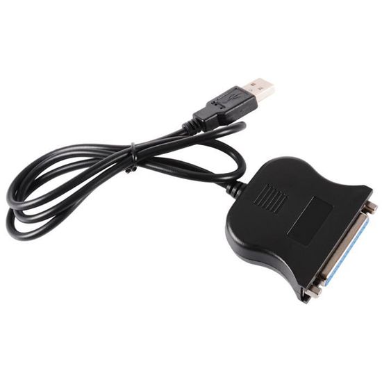 Adaptateur de câble d'imprimante Port parallèle USB à 25 trous Port d'impression USB vers LPT Noir AC1816