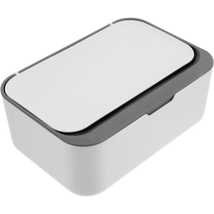 Boîtes à Lingettes Humides Funmo - Lot De 2, Avec Couvercle, Blanc, 17x10x6 Cm