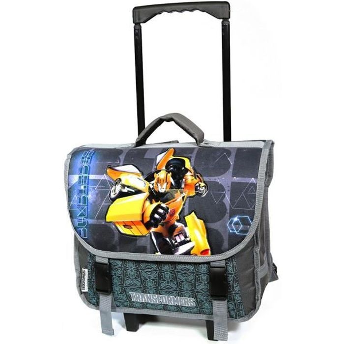 Cartable a roulettes 38 cm Transformers Bumblebee Gris Bagtrotter Cdiscount Bagagerie Maroquinerie