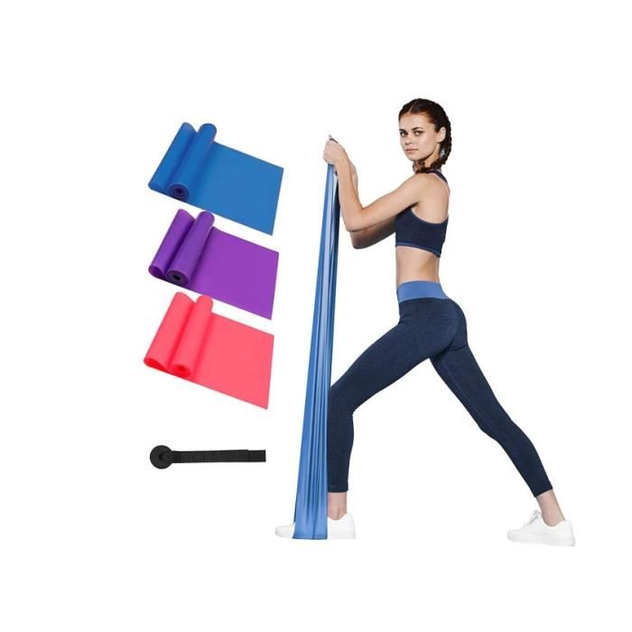 3PCS Bande Élastique Fitness Bande de Résistance Élastique Équipement d'Exercices pour Musculation Pilates Yoga