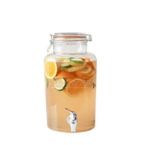 Ard`time EC-DJ6L - COMMUTATEUR KVM - Bocal pour Rhum et Cocktail avec Robinet, Verre, Transparent, 24 cm
