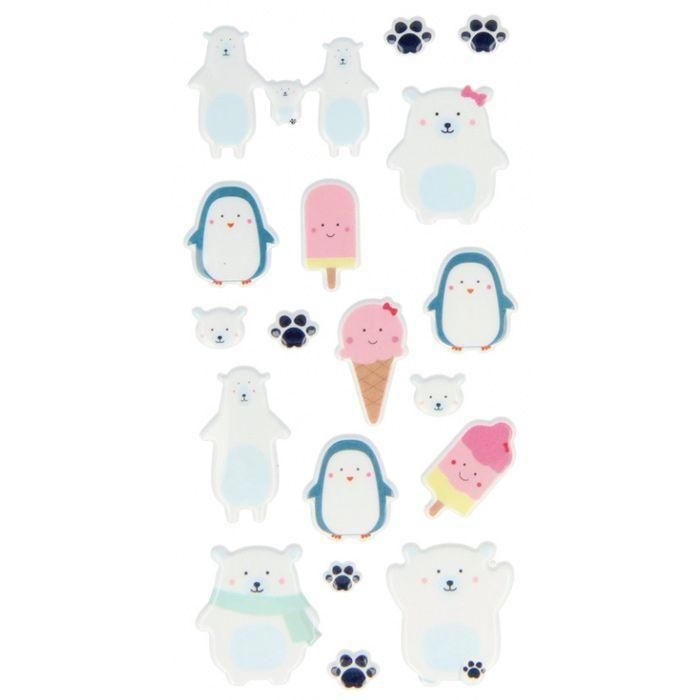 Planche de 18 Autocollants Ours - Stickers Ours - Puffies Enfant - Stickers Enfant