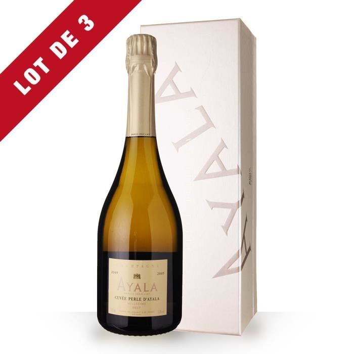 3X Ayala Perle d'Ayala 2005 Brut 75cl - Coffret - Champagne