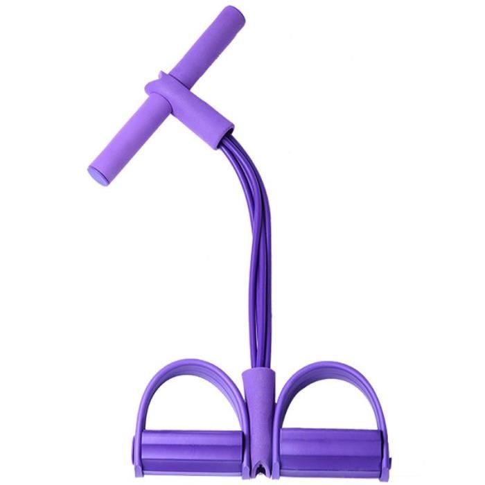 2019 élastique Pull cordes abdominales exerce-ur rameur ventre résistance bande Gym Sport - Modèle: 4 tubes purple - HSJSTLDB01015