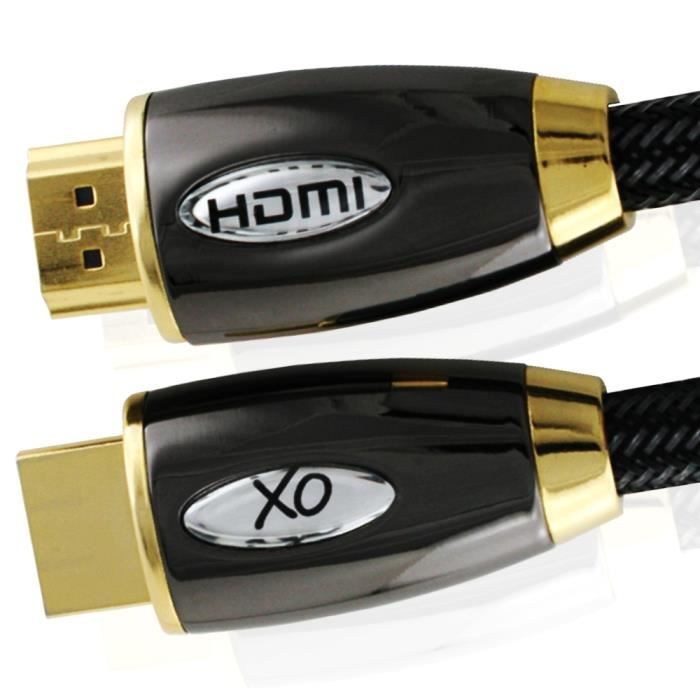 Câble HDMI XO PRO GOLD 10m (10 Mètre(s)) *Nouvelle version 2.0-1.4 Haute Vitesse avec ETHERNET et 3D 21 Gps* Full HD 2160p-1080p ...