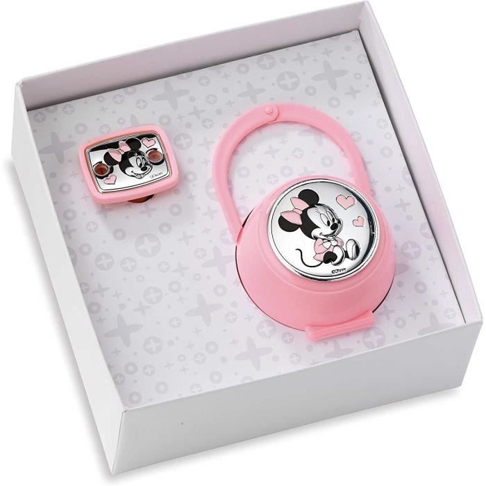 Attaches-sucettes Disney Baby - Attache sucette, chaîne avec boîte en argent - cadeau de naissancec(rose) 166219