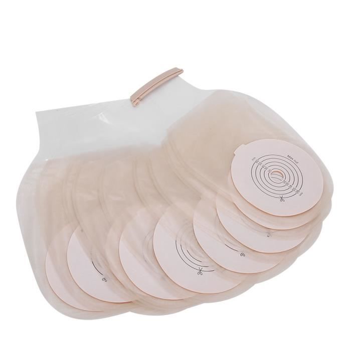 Sacs de colostomie, système monobloc Sac de stomie spécial 10 pièces Sac de stomie respectueux de la peau Fournitures de stomie