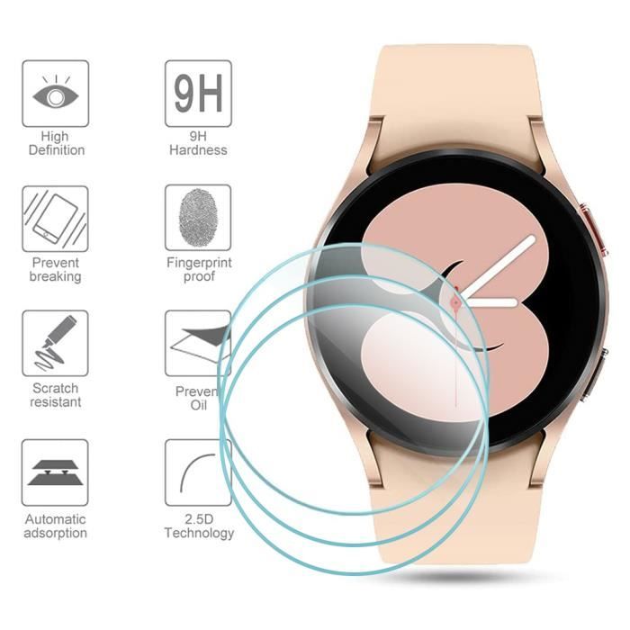 3PCS Verre Trempé Montre Connectée 40mm pour SAMSUNG Galaxy Watch 4 Blackview Film Vitre Protection Ecran en verre trempé