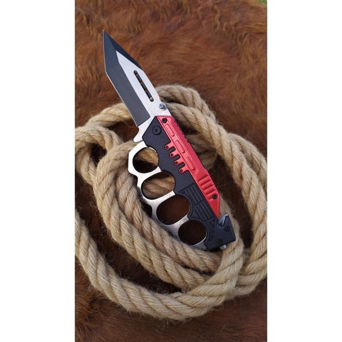 Couteau Pliant de Combat Linerlock Rouge