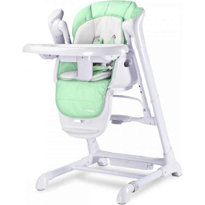 INDIGO Chaise haute balancelle bébé musicale 2en1 motorisée Vert