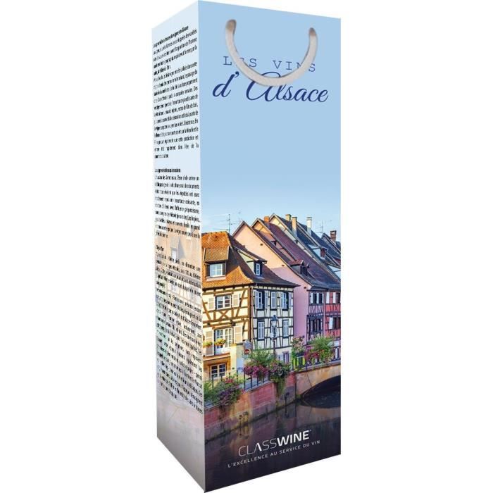 CLASSWINE Pochette pour 1 bouteille vin d'Alsace Maison