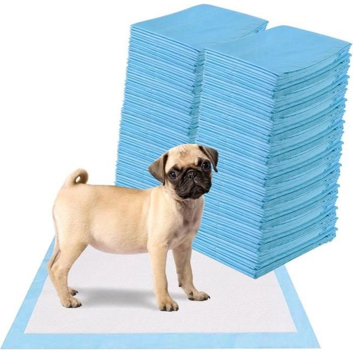 COSTWAY Lot de 200 Tapis Educateurs pour Chiot 60x60CM 5 Couches Hygiénique pour Apprentissage de la Propreté Super Absorbants