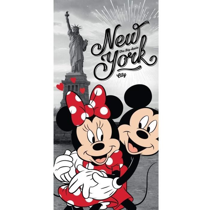 Minnie et Mickey Mouse à New York Serviette de Bain 70 x 140 cm